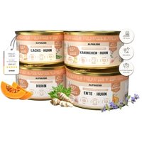 ALPHAZOO Probierschmaus 6 x 400g, Nassfutter Probierpaket (Monoprotein Huhn, Duoprotein Lachs + Huhn, Duoprotein Kaninchen + Huhn, Duoprotein Ente + Huhn) für Hunde von ALPHAZOO