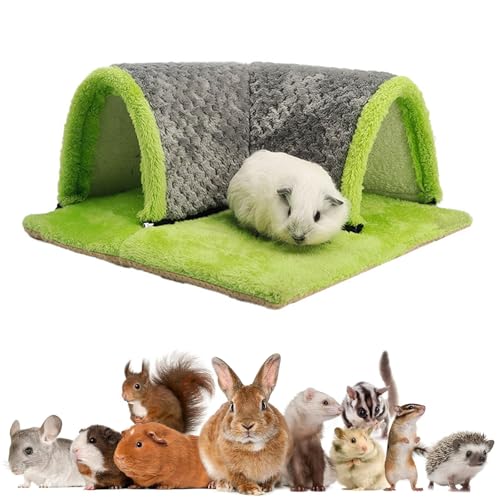 Nagetier Tunnelbett,Zusammenklappbarer Meerschweinchen Tiertunnel,Cavia Porcellus Kuscheltunnel,Kaninchenversteck Plüsch Höhle Haus,Waschbares Interaktives Spieltunnelspielzeug für Kleintiere,34x34cm von ALQFHFY