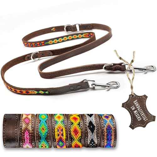 ALTEZAR Hundeleine Leder Breit Tribal Handgemacht in Mexiko für große Hunde Farbenrausch ALTEZAR Hundeleine Leder Breit Tribal Handgemacht in Mexiko für große Hunde Farbenrausch von ALTEZAR