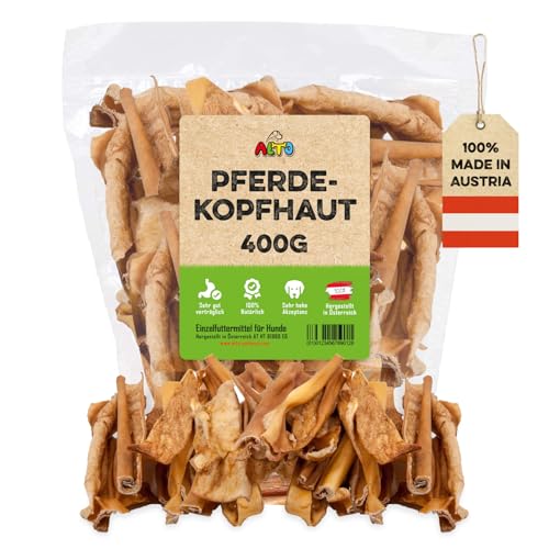ALTO - Premium Pferdekopfhaut für Hunde - Hypoallergene Hunde Kauartikel - Hundeleckerli für Allergie beim Hund - Qualität aus Österreich - 400g von ALTO