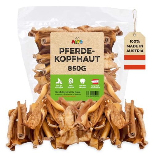 ALTO - Premium Pferdekopfhaut für Hunde - Hypoallergene Hunde Kauartikel - Hundeleckerli für Allergie beim Hund - Qualität aus Österreich - 850g von ALTO