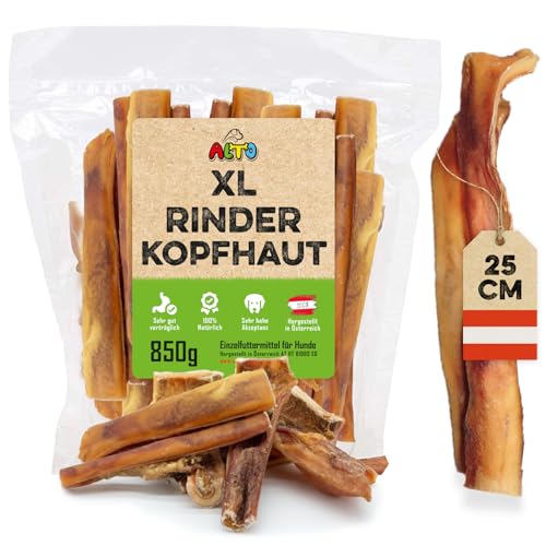 ALTO - Premium Rinderkopfhaut für große Hunde - 25cm Stücke - Hunde Kauartikel groß - Hundeleckerli für Zahnpflege Hund und Beschäftigung - 850g ALTO - Premium Rinderkopfhaut für große Hunde - 25cm Stücke - Hunde Kauartikel groß - Hundeleckerli für Zahnpflege Hund und Beschäftigung - 850g von ALTO