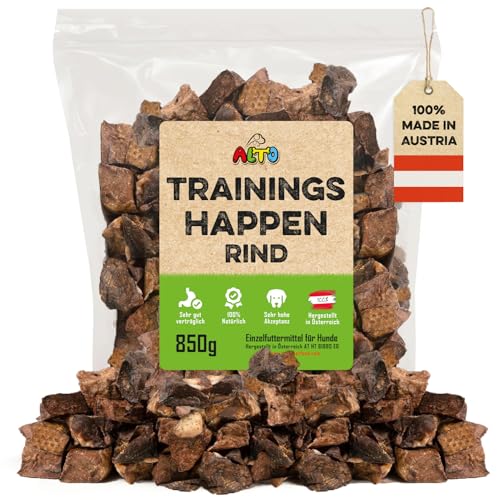 ALTO - Premium Trainingsleckerli für Hunde - getrocknete Rinderlunge Würfel klein 850g - Natürliches Hundeleckerli getreidefrei - für Hundetraining, Leckerlitasche für Hunde, Welpen Leckerlies von ALTO