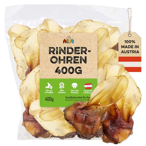 ALTO – Große Rinderohren mit Muschel für Hunde – Qualität aus Österreich – getrocknete Rinderohren für große Hunde 400g von ALTO