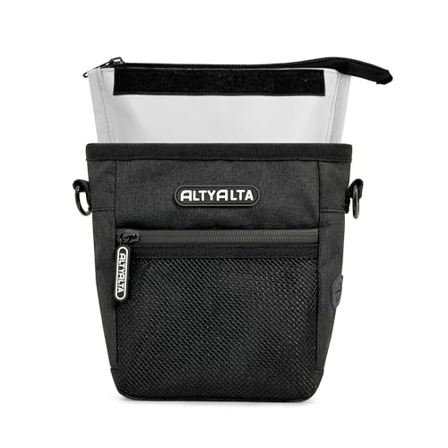ALTYALTA EZ Hundeleckerli-Tasche für Training, Magnetverschluss und extra Reißverschlusstasche für Mehrzweckgebrauch (1 l), Schwarz Melange, Large von ALTYALTA