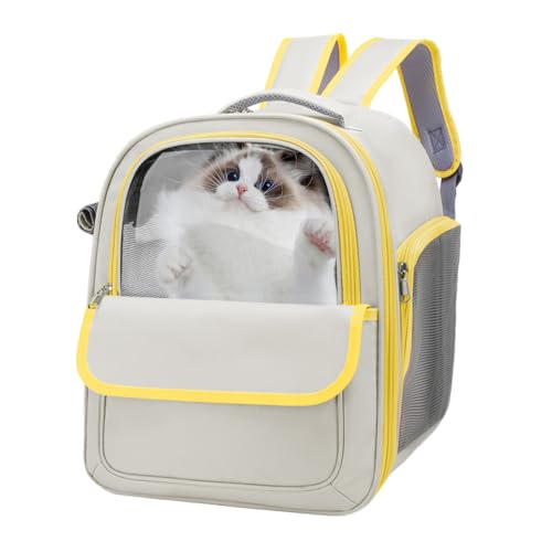 Katzenrucksack Tragetasche - Haustier-Tragetasche, Oxford-Tuch Katzentransportkoffer, belüftete Bubble Katzentragetasche, Katzenreisetasche mit atmungsaktiver Rückenöffnung, Katze Reisetrage für von ALWIDA