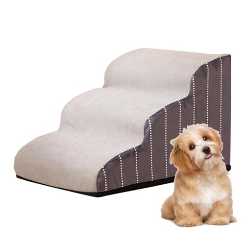 Pet Steps, rutschfeste 2/3/4 Stufen Treppe für Hunde, Hunderampe zum Aufsteigen auf Bett Abnehmbare, ausgewogene Hundetreppe, Waschbares Hundebett Treppe für alte Katzen, Couch, Autos Coobaa von ALWIDA