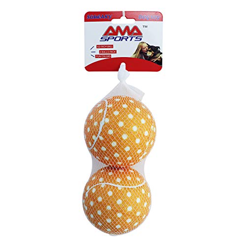 AMA Quietschspielzeug für Hunde, Tennisbälle, Orange, 2 Stück von AMA SPORT
