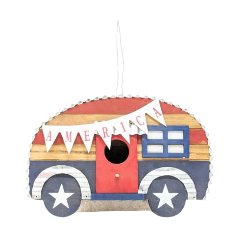 Vogelhaus Americana aus Holz – Patriotisches Vogelhaus in Rot Weiß und Blau – Eine einzigartige und festliche Ergänzung für Ihren Garten oder Ihre Veranda – Rustikales Geschenk für Gärtner Vogelhaus Americana aus Holz – Patriotisches Vogelhaus in Rot Weiß und Blau – Eine einzigartige und festliche Ergänzung für Ihren Garten oder Ihre Veranda – Rustikales Geschenk für Gärtner von AMAJY
