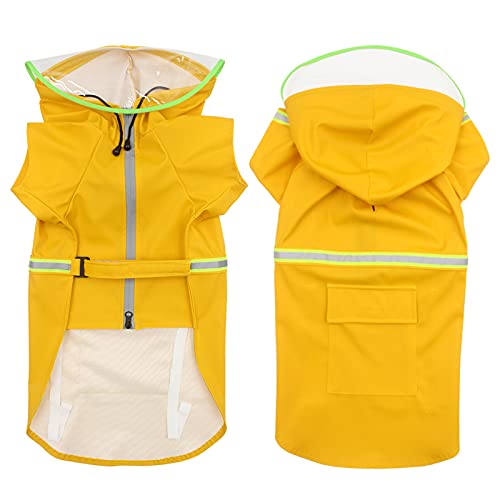 Haustier Regenmantel großer Hund Regenmantel Umhangtyp transparent Regenmütze Reißverschlüsse Tiermantel PU Leder wasserdicht Winddicht für Hunde Regenjacke Gelb 5XL Haustier Regenmantel großer Hund Regenmantel Umhangtyp transparent Regenmütze Reißverschlüsse Tiermantel PU Leder wasserdicht Winddicht für Hunde Regenjacke Gelb 5XL von AMAKO