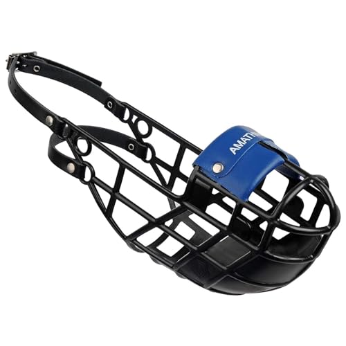 AMATHINGS Maulkorb Model Super Kennel Soft mit 2-Fach wattiertem Nasenstück In Schwarz Trinken Immer Möglich Ideal Für Freilauf, Hundewiese, Kennel, Zwinger, Rennen von AMATHINGS