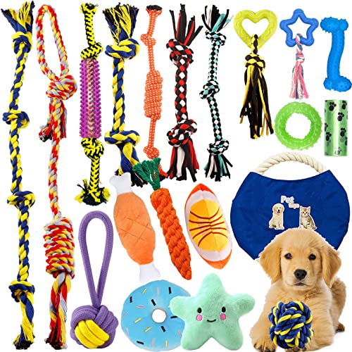AMAYGA 20-teiliges Hundespielzeug-Set,Langlebiges Hundespielzeug für Welpen/kleine Hunde,Kauspielzeug,ungiftig, geruchlos, langlebig, für die Reinigung von Zähnen AMAYGA 20-teiliges Hundespielzeug-Set,Langlebiges Hundespielzeug für Welpen/kleine Hunde,Kauspielzeug,ungiftig, geruchlos, langlebig, für die Reinigung von Zähnen von AMAYGA