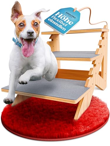 AMAZINGs Haustiertreppe für kleine, mittlere und schwere Hunde, Junge und alte Katzen. Flexibel einstellbar | Hundetreppe, Katzentreppe | 40 cm hoch, für Höhen von 25-55 cm, für Sofa, Couch, Bett AMAZINGs Haustiertreppe für kleine, mittlere und schwere Hunde, Junge und alte Katzen. Flexibel einstellbar | Hundetreppe, Katzentreppe | 40 cm hoch, für Höhen von 25-55 cm, für Sofa, Couch, Bett von AMAZINGs