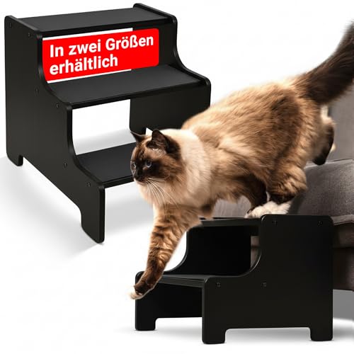 AMAZINGs Haustiertreppe für kleine, mittlere und schwere Hunde, Katzen. 2 Stufen | Hundetreppe + Katzentreppe für Junge und alte Katzen | 30 cm hoch für Sofa, Couch, Lieblingsplatz | schwarz AMAZINGs Haustiertreppe für kleine, mittlere und schwere Hunde, Katzen. 2 Stufen | Hundetreppe + Katzentreppe für Junge und alte Katzen | 30 cm hoch für Sofa, Couch, Lieblingsplatz | schwarz von AMAZINGs