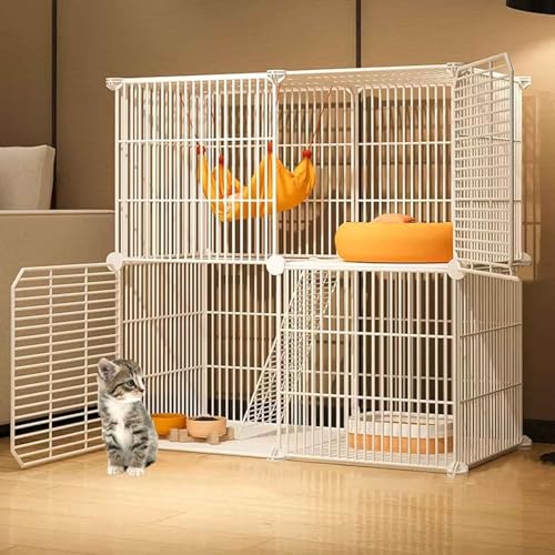 Katzenkäfige für den Innenbereich, große Haustierkiste, abnehmbar, extra großer Katzenlaufstall, Kätzchengehege aus Metall, Katzenhaus, Cattery, abnehmbar, nachrüstbar, mehrfach, schwarz/wei Katzenkäfige für den Innenbereich, große Haustierkiste, abnehmbar, extra großer Katzenlaufstall, Kätzchengehege aus Metall, Katzenhaus, Cattery, abnehmbar, nachrüstbar, mehrfach, schwarz/wei von AMCaoYiLi