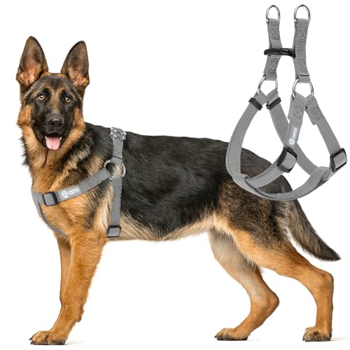 AKC Step-in-Hundegeschirr, verstellbar, einfarbig, mit doppelten D-Ringen, kein Ziehen, bequeme Passform für kleine, mittelgroße und große Hunde, Schwarz, Grau, Marineblau, Rosa von AMERICAN KENNEL CLUB
