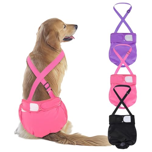 AMFUN Wiederverwendbare Hundewindeln, Waschbare Hundehöschen, Hundehöschen Hunde Windel für Hündinnen bei Läufigkeit & Inkontinenz-Rot/Lila/Schwarz AMFUN Wiederverwendbare Hundewindeln, Waschbare Hundehöschen, Hundehöschen Hunde Windel für Hündinnen bei Läufigkeit & Inkontinenz-Rot/Lila/Schwarz von AMFUN