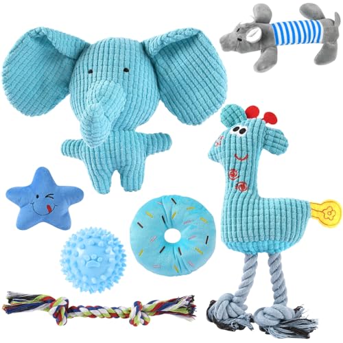 AMFUN 7 Stück Hundespielzeug Set, Hundespielzeug Kleine Hunde, Plüsch Mit Quietscher, Quietschend Kauspielzeug für Kleine Mittlere Hunde, Plüschspielzeug für Welpen AMFUN 7 Stück Hundespielzeug Set, Hundespielzeug Kleine Hunde, Plüsch Mit Quietscher, Quietschend Kauspielzeug für Kleine Mittlere Hunde, Plüschspielzeug für Welpen von AMFUN