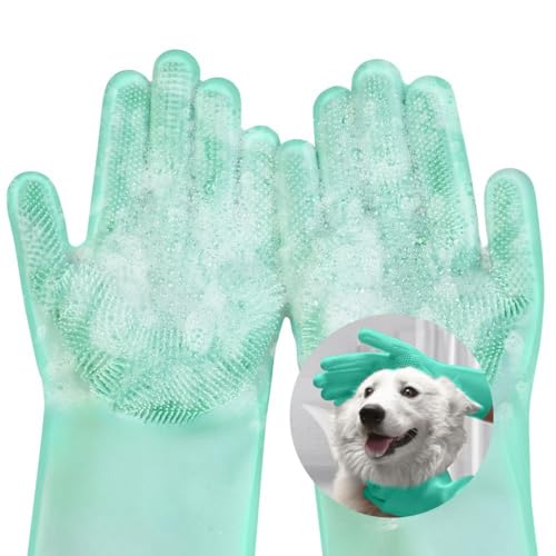 AMFUN Haustier Grooming Handschuhe, Handschuh Bürste Katze Wiederverwendbare, Badehandschuhe für Haustiere zum Massieren, Schrubben und Haarentfernen, Aufhängbares Design AMFUN Haustier Grooming Handschuhe, Handschuh Bürste Katze Wiederverwendbare, Badehandschuhe für Haustiere zum Massieren, Schrubben und Haarentfernen, Aufhängbares Design von AMFUN