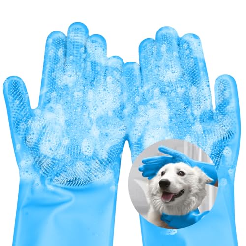 AMFUN Haustier Grooming Handschuhe, Handschuh Bürste Katze Wiederverwendbare, Badehandschuhe für Haustiere zum Massieren, Schrubben und Haarentfernen, Aufhängbares Design AMFUN Haustier Grooming Handschuhe, Handschuh Bürste Katze Wiederverwendbare, Badehandschuhe für Haustiere zum Massieren, Schrubben und Haarentfernen, Aufhängbares Design von AMFUN