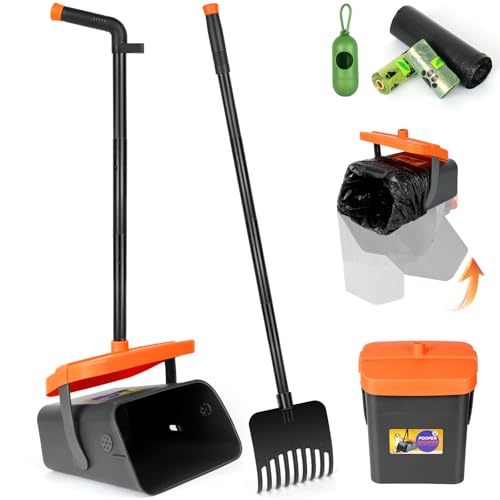 AMFUN Hundekotschaufel, 46" Großer Hundekotschaufel, Hundekotschaufel und Harke Set mit Verstellbarem Langem Griff, drehbar, für Große Mittelgroße Kleine Hunde Gras Kies, mit 50 Müllsäcken AMFUN Hundekotschaufel, 46" Großer Hundekotschaufel, Hundekotschaufel und Harke Set mit Verstellbarem Langem Griff, drehbar, für Große Mittelgroße Kleine Hunde Gras Kies, mit 50 Müllsäcken von AMFUN