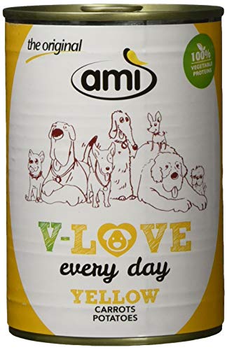 AMÌ Veganes Nassfutter für Hunde V-Love Yellow, 12er Pack (12 x 400 Grams) von AMÌ