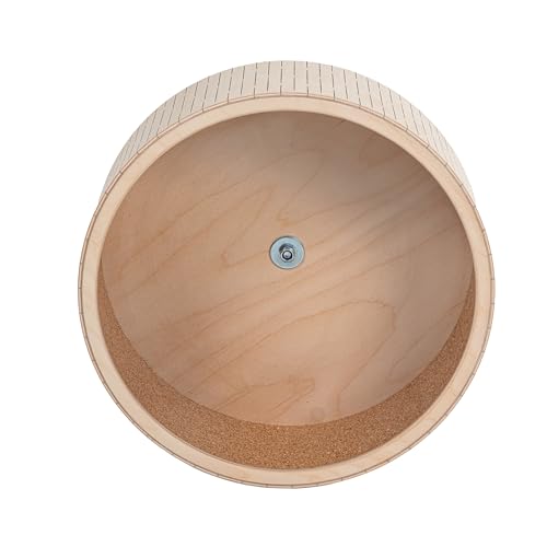 31cm leises Holz-Laufrad mit Kork-Lauffläche für Hamster, Degus, Rennmäuse & kleine Nager – 12,5 cm breite Lauffläche, Kugellager, stabile Bauweise von AMIDA Craft