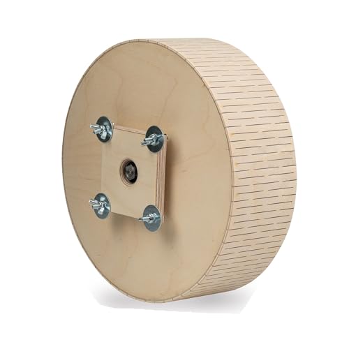 34cm leises Holz-Laufrad mit Kork-Lauffläche für Hamster, Degus, Rennmäuse & kleine Nager – 12,5 cm breite Lauffläche, Kugellager, stabile Bauweise von AMIDA Craft