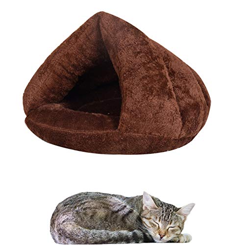 AMILKS Cat Cave Pet Bed Vet Bed For Dogs Pet Cave Kitten Bed Flauschiges Hundebett Pet Nest Luxury Dog Bed Dog Sleeping Bags Dog Cave Bed Dog Comfort Bed brwon,L von AMILKS