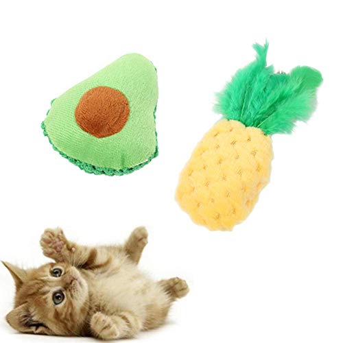AMILKS Katzen Spielzeug Interaktives Katzenspielzeug Cat Treat Spielzeug Katze Ballspielzeug Kätzchen-Spielwaren für Innenkatzen Pineapple von AMILKS