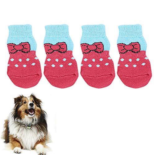 Pfotenschutz Hund Hundeschuhe Sommer rutschfeste Hundesocken Hundeschuhe für kleine Hunde Hundesocken Hundeschuhe rutschfest Haustierstiefel red,Medium von AMILKS