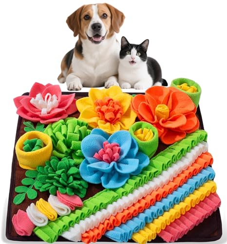 AMIR Schnüffelmatte für Hunde, fördert natürliche Futtersuche, langsames Essen, Stressabbau und Training, kleine Schnüffelmatte, Hunde-Puzzle-Spielzeug, 38,1 cm, Braun von AMIR