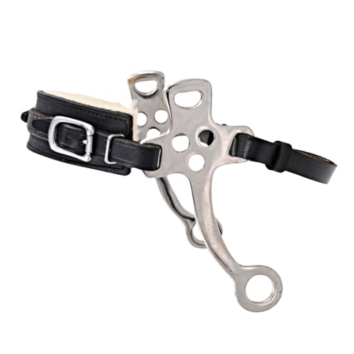 AMKA Hackamore, Fell unterlegter Nasenriemen, Kinnriemen Leder schwarz, Edelstahl Anzüge AMKA Hackamore, Fell unterlegter Nasenriemen, Kinnriemen Leder schwarz, Edelstahl Anzüge von AMKA