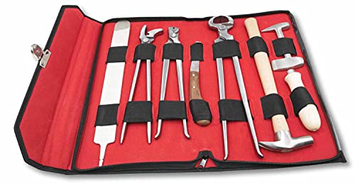 AMKA Hufbeschlag Tasche Werkzeug für Hufschmiede 9teiliges Set Hufschmied Hufpflege Werkzeuge von AMKA