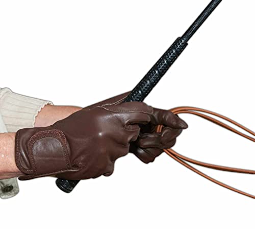 AMKA Leder Fahrhandschuhe Kutschhandschuh mit Verstärkungen für die Fahrleine von AMKA