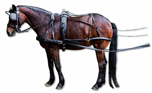 AMKA PRO Einspännergeschirr, pflegeleicht, Keine Wasseraufnahme unempfindlich gegen Hitze, hoch reißfest Gr. Vollblut/Haflinger von AMKA