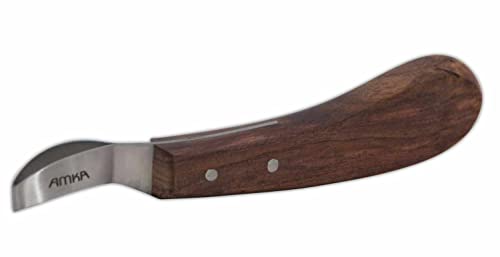 AMKA PRO Schlaufen Hufmesser Klauenmesser Rinnmesser Carbon Stahl anatmomischer Holzgriff spezielle kleine Schlaufe von AMKA