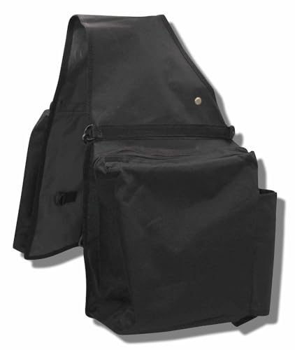 AMKA Satteltasche Packtasche für Pferde mit 2 Taschen und 2 Flaschenhalterungen, schwarz von AMKA