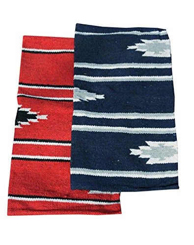 AMKA Westernpad blau Pony Sattel Navajo Decke 26 x 26 Inch, 66 x 66 cm Western Satteldecke für Ponysättel Saddle Blanket von AMKA