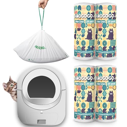 AMOGOGOPET 100 Stück Katzentoiletten-Einlagen, kompatibel mit BCHARYA Selbstreinigende Katzentoilette, Ersatzabfallbeutel, Kordelzug, auslaufsicher, automatische Katzenstreu-Müllbeutel, 64 x 30 cm AMOGOGOPET 100 Stück Katzentoiletten-Einlagen, kompatibel mit BCHARYA Selbstreinigende Katzentoilette, Ersatzabfallbeutel, Kordelzug, auslaufsicher, automatische Katzenstreu-Müllbeutel, 64 x 30 cm von AMOGOGOPET