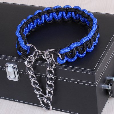 Hundehalsband, farbiges Hundehalsband, großer Hund, Schäferhund, verstellbar, für mittelgroße und große Hunde, 2 Stück, blau, schwarz, L 40 bis 50 cm Hundehalsband, farbiges Hundehalsband, großer Hund, Schäferhund, verstellbar, für mittelgroße und große Hunde, 2 Stück, blau, schwarz, L 40 bis 50 cm von AMOIZH