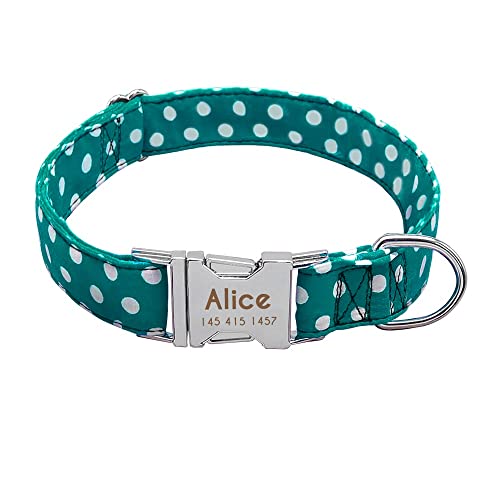 Hundehalsband, individuell graviert, Nylon, Haustiermarke, Halsband für Welpen, Katzen, Namensschild, ID-Halsbänder für kleine große Hunde, 1 Stück, 3 L von AMOIZH