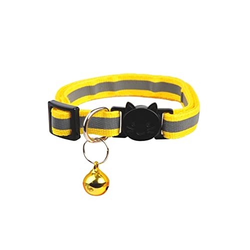 Hundehalsband Haustier Katzen Hundehalsband mit Glöckchen, reflektierend, verstellbar, Halskettenriemen, leuchtende Abreißschnallen, Halsband für Haustierprodukte, 3 Stück 01 von AMOIZH