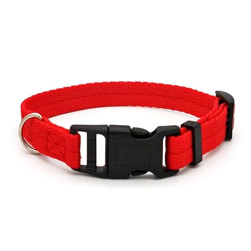 Hundehalsband für Haustiere, einfarbig, Welpenhalsbänder, mittelgroße Hunde, schnell entriegelt, Haustier-Trainingshalsband für kleine Hunde, 2 Stück, Rot XL von AMOIZH