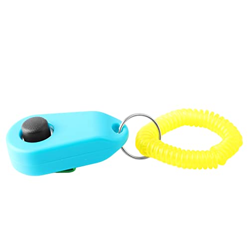 AMONIDA Clicker-Ring für Hundetraining, Quietschender Clicker für Hundetraining, Bequeme Kleine Ovale Form, Korrigiert Schlechtes Verhalten für Katzen-Haustierbedarf (Blau) von AMONIDA