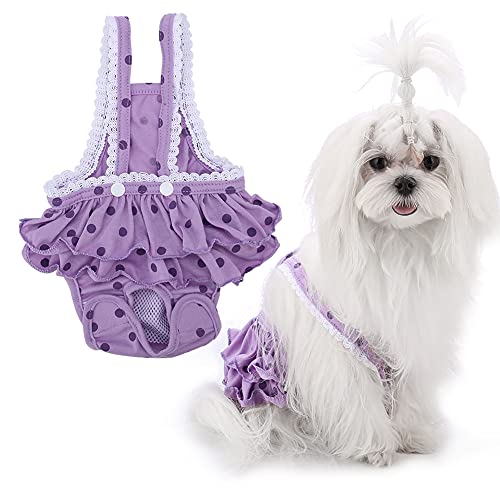 AMONIDA Dog Poop Bag Pink ， Hund Windel Hosenträger Hund Hosenträger für Windeln weiblich ， Hund Hosenträger(Purple, XXL) von AMONIDA