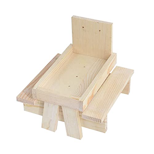 AMONIDA Eichhörnchen-Futterstation, Kratzfester Holz-Eichhörnchen-Picknicktisch, Dekorativ, Natürliche Holzfarbe, Verdickt, Einfache Installation für den Garten für Vögel (Naturholzfarbe) von AMONIDA