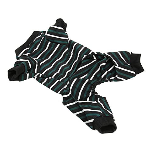 AMONIDA Gestreifter Hundepyjama, Casuable Cute Bauchöffnungsdesign Hundeoverall Modisch Dehnbar für den Urlaub für Katzen für Welpen für den Alltag (XL) von AMONIDA