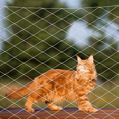 AMONIDA Haustier-Maschenzaun, Transparentes Nylon-UV-beständiges Anti-Katzen-Netz für Fenster (Weiß) von AMONIDA