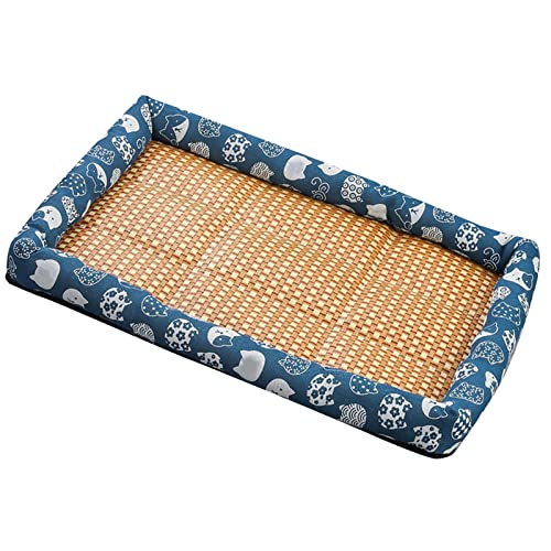 AMONIDA Haustier-Sommermatte, Gewebtes Katzenbett, Bequem für Heißes Wetter (Blau 60 x 45 cm (empfohlen 10 kg)) von AMONIDA